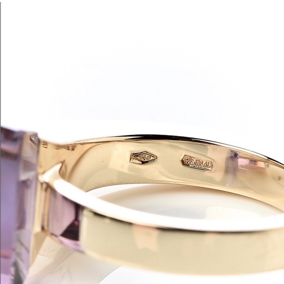 🤤💍💎💜 ⭐️GUCCI⭐️ 18K Yellow Gold Chiodo 💜 AMETHYST 💜 Ring size 35 5 💜💎💍 - Picture 10 of 15